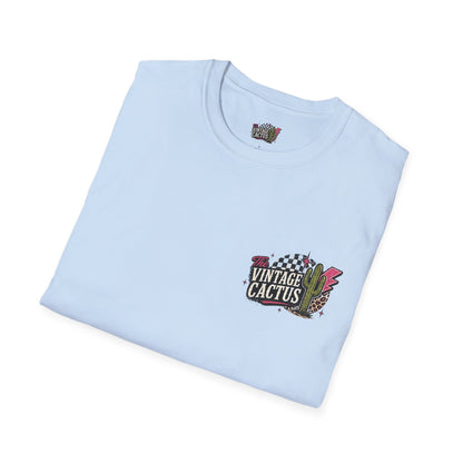 Vintage Pinup T-Shirt — "Shots First, Questions Later" Graphic Tee