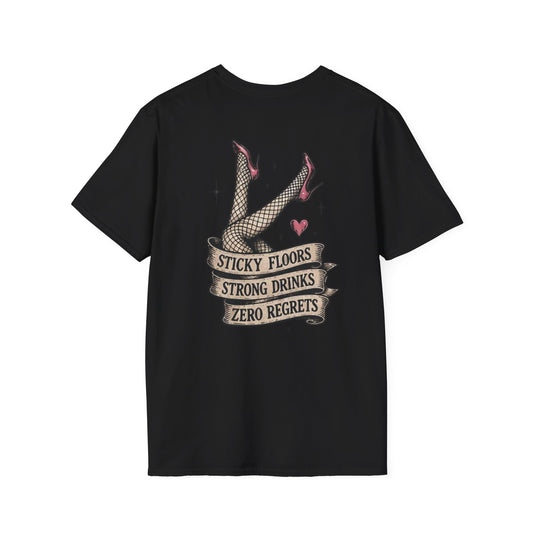 Vintage Cactus T-Shirt — “Sticky Floors, Strong Drinks, Zero Regrets” Retro Pinup Tee