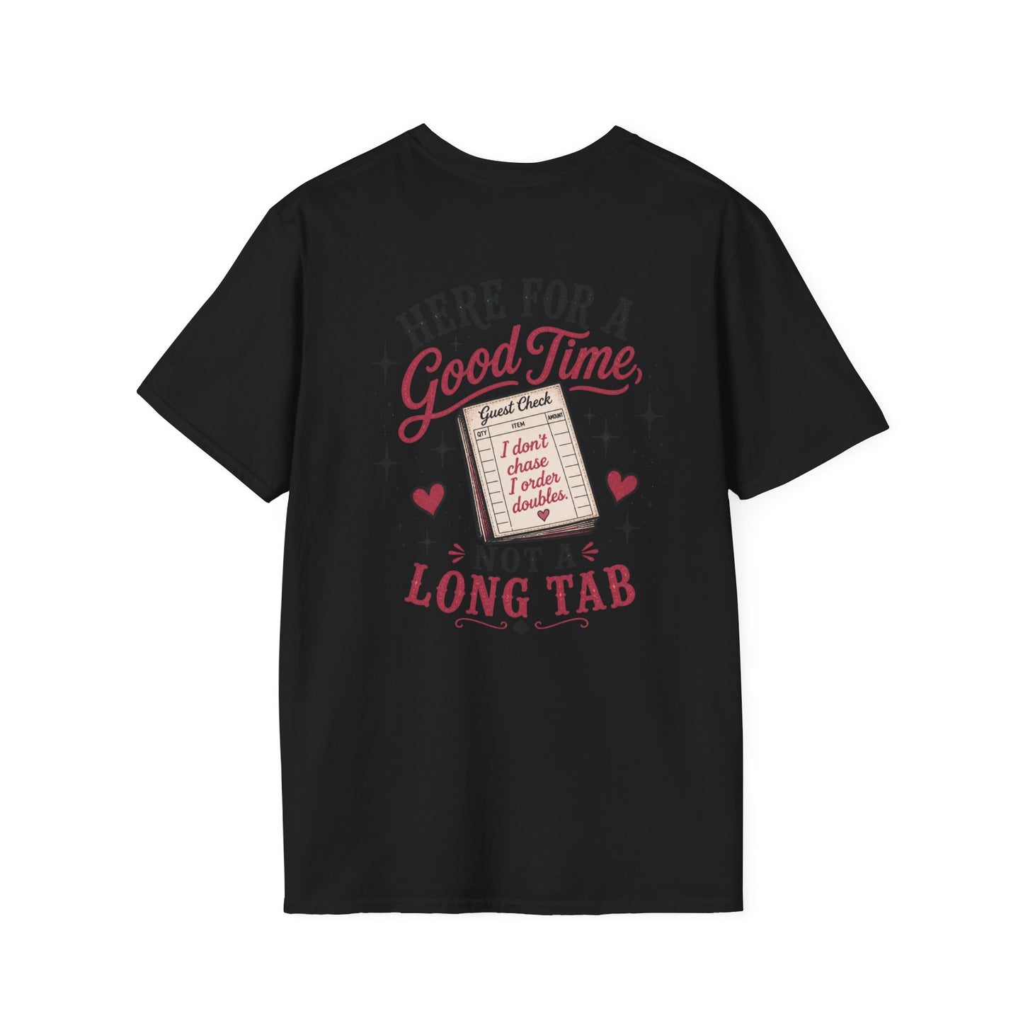 Graphic T-Shirt — “Here for a Good Time, Not a Long Tab” Retro Cactus Design