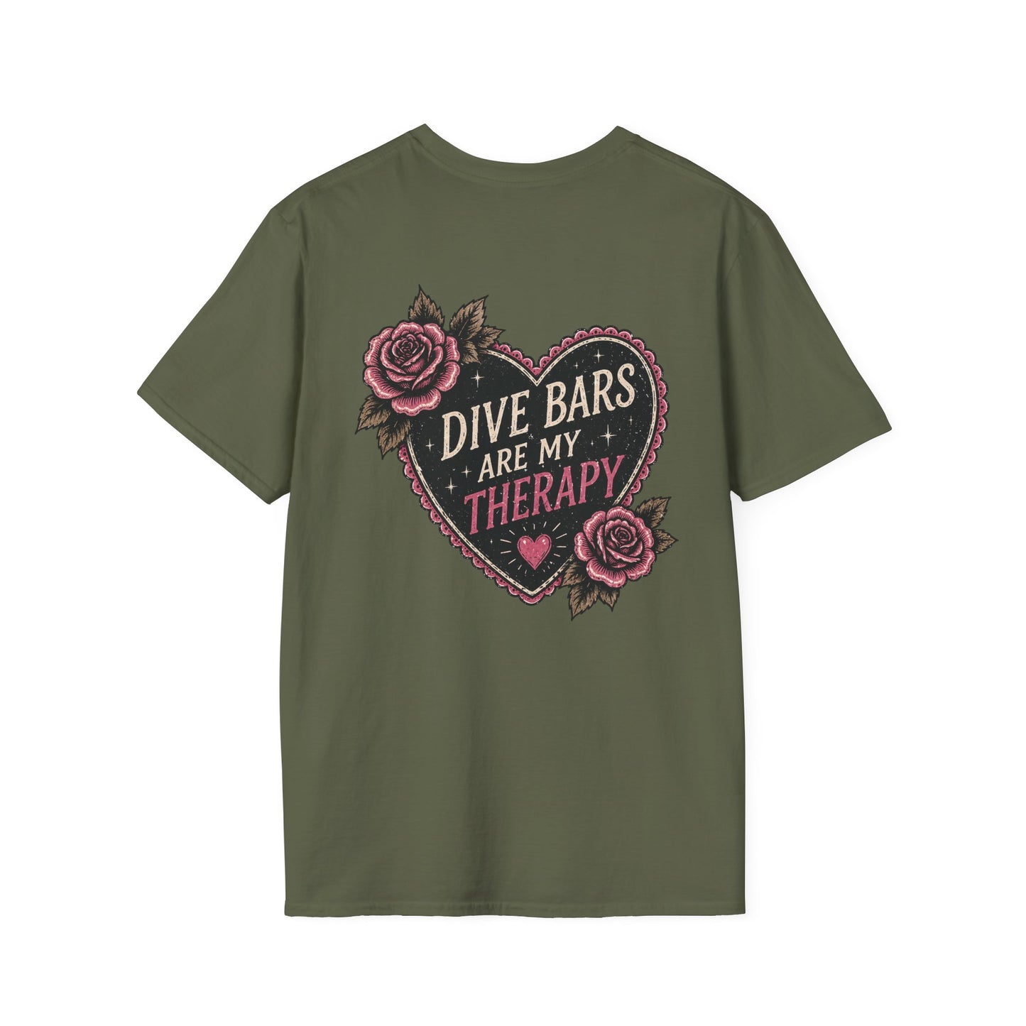 Dive Bars Are My Therapy T-Shirt — Vintage Heart & Rose Graphic