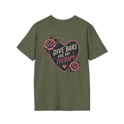 Dive Bars Are My Therapy T-Shirt — Vintage Heart & Rose Graphic