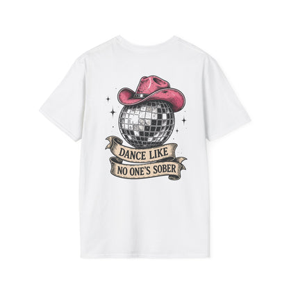 Dance Like No One's Sober T-Shirt — Disco Cactus Cowboy Graphic Tee