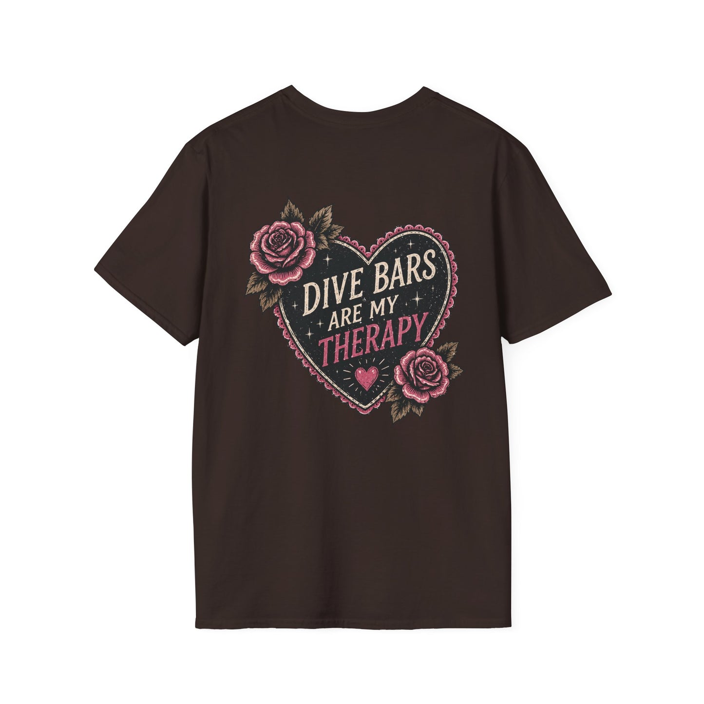 Dive Bars Are My Therapy T-Shirt — Vintage Heart & Rose Graphic