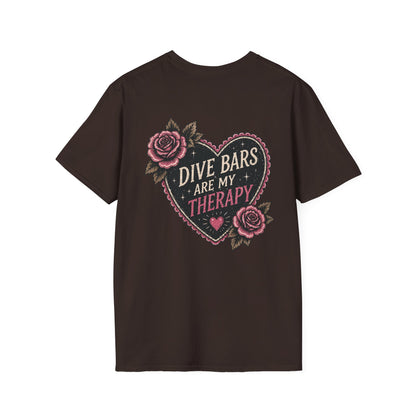 Dive Bars Are My Therapy T-Shirt — Vintage Heart & Rose Graphic