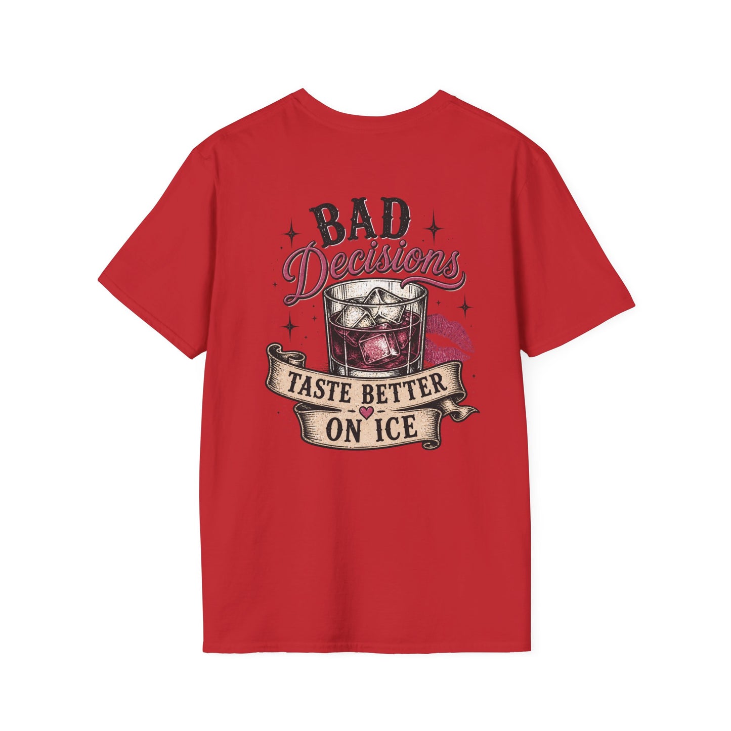 Bad Decisions T-Shirt — "Bad Decisions Taste Better on Ice" Retro Bar Graphic Tee