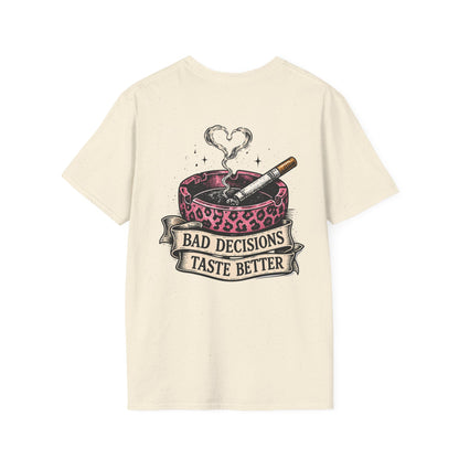 Bad Decisions Taste Better T-Shirt — Vintage Cactus Ashtray Graphic Tee