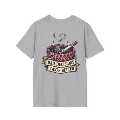 Bad Decisions Taste Better T-Shirt — Vintage Cactus Ashtray Graphic Tee