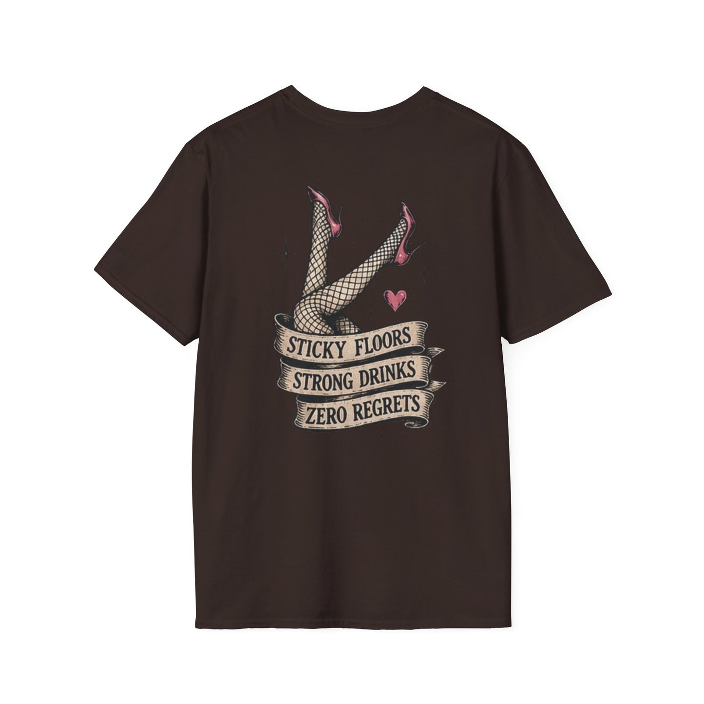 Vintage Cactus T-Shirt — “Sticky Floors, Strong Drinks, Zero Regrets” Retro Pinup Tee