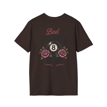 Bad Decisions Club T-Shirt — Vintage 8-Ball & Rose Graphic Tee