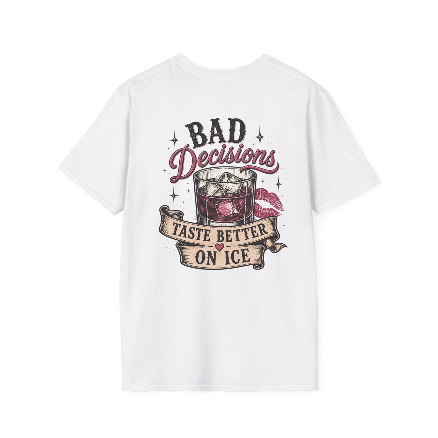 Bad Decisions T-Shirt — "Bad Decisions Taste Better on Ice" Retro Bar Graphic Tee