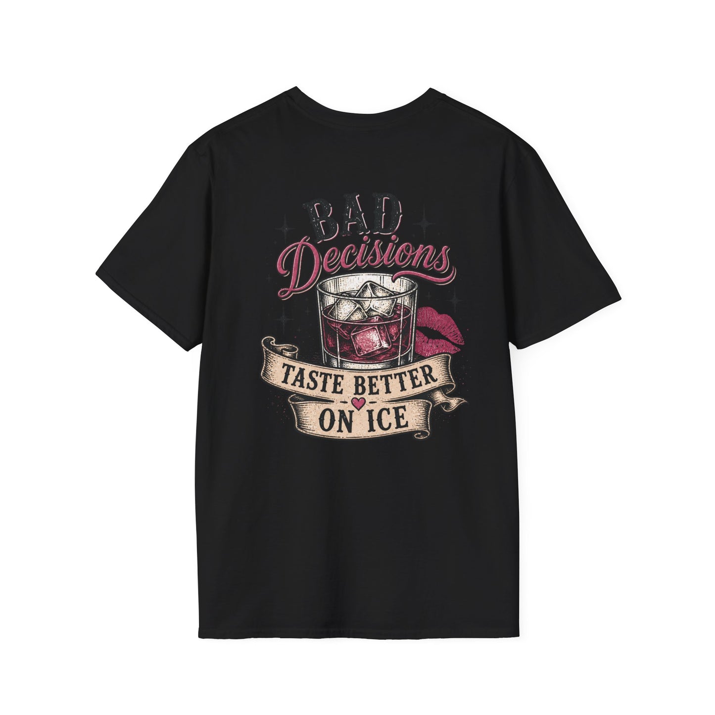 Bad Decisions T-Shirt — "Bad Decisions Taste Better on Ice" Retro Bar Graphic Tee