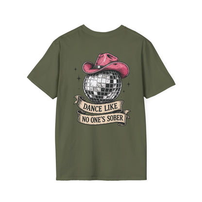Dance Like No One's Sober T-Shirt — Disco Cactus Cowboy Graphic Tee