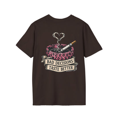 Bad Decisions Taste Better T-Shirt — Vintage Cactus Ashtray Graphic Tee