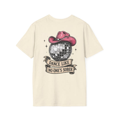 Dance Like No One's Sober T-Shirt — Disco Cactus Cowboy Graphic Tee