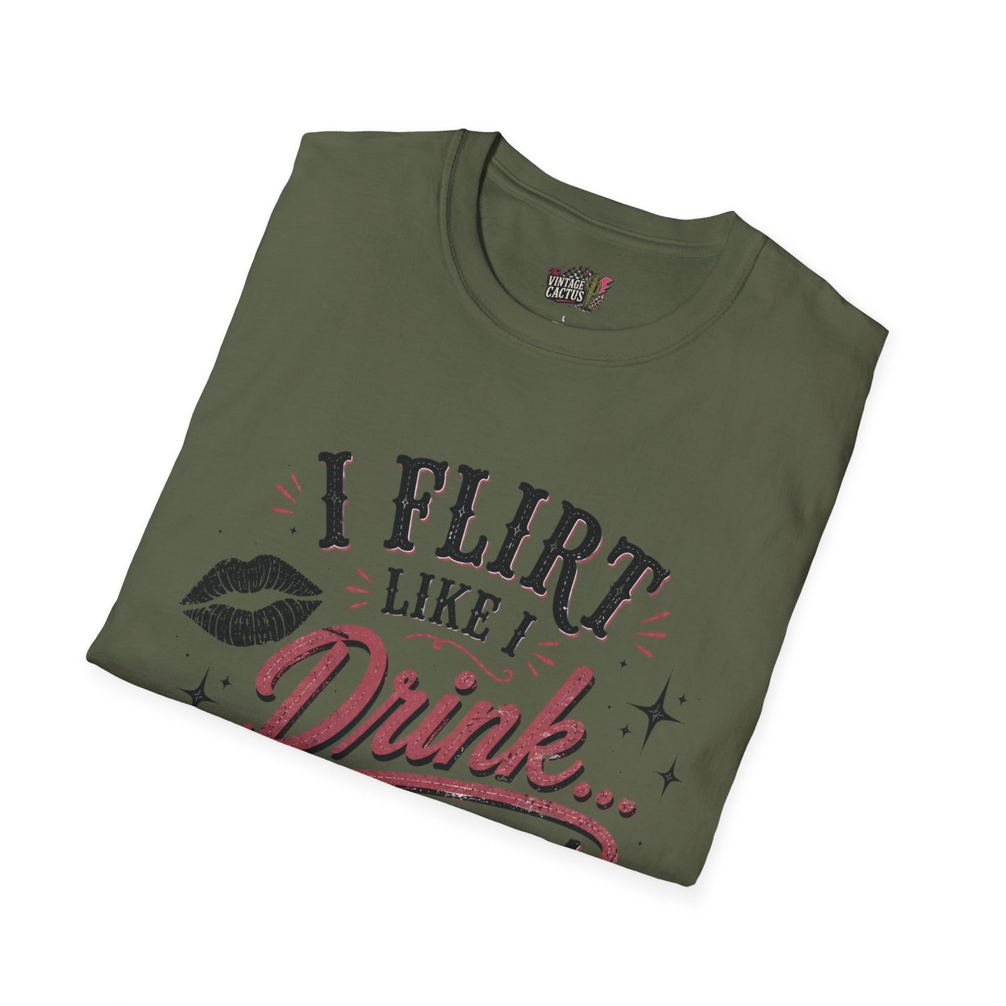 Flirty Leopard “I Flirt Like I Drink…Aggressively” T-Shirt