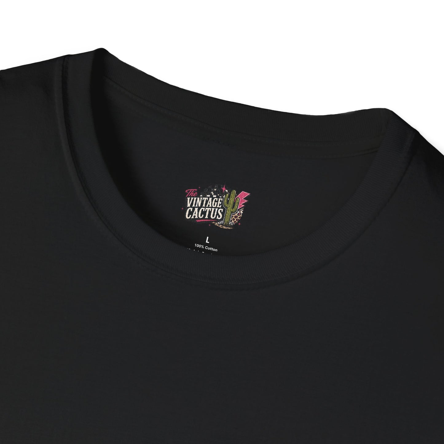 Graphic T-Shirt — “Here for a Good Time, Not a Long Tab” Retro Cactus Design