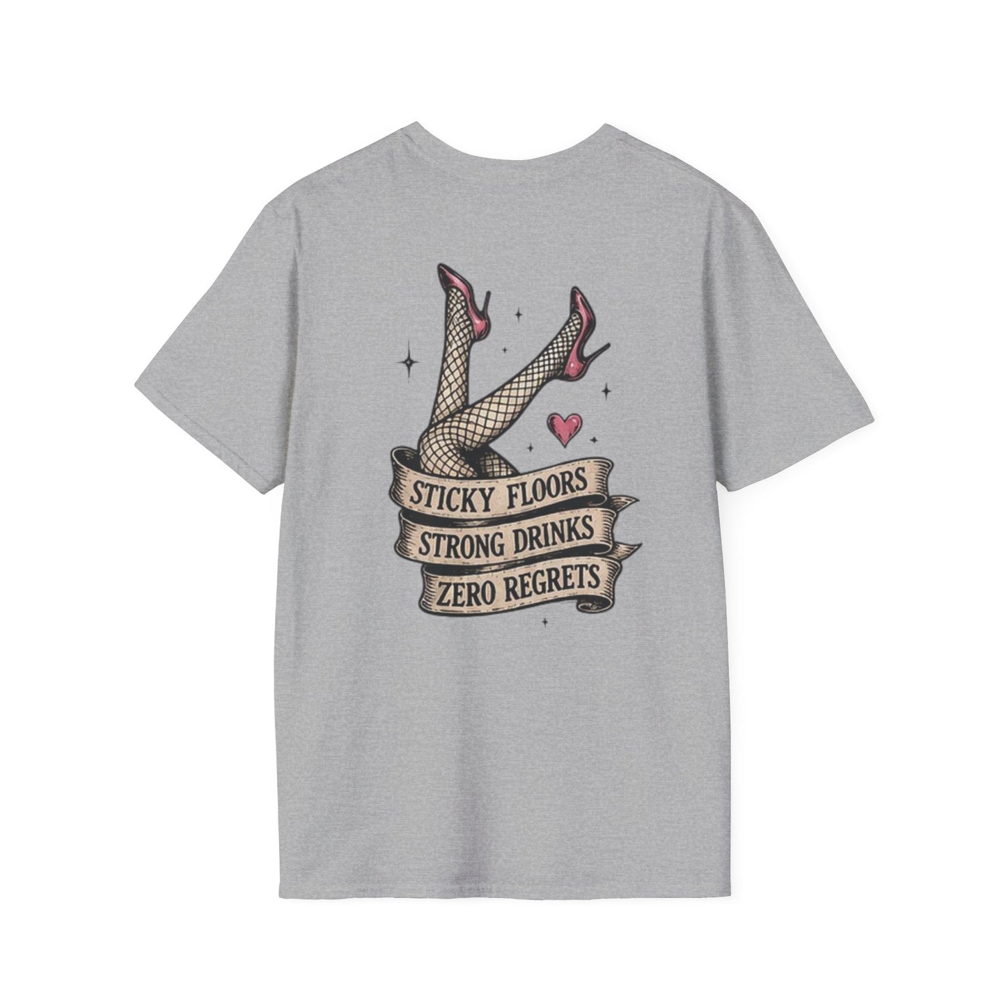 Vintage Cactus T-Shirt — “Sticky Floors, Strong Drinks, Zero Regrets” Retro Pinup Tee