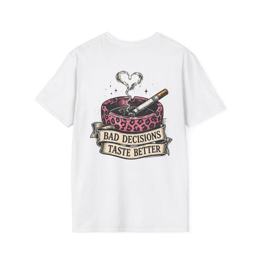Bad Decisions Taste Better T-Shirt — Vintage Cactus Ashtray Graphic Tee