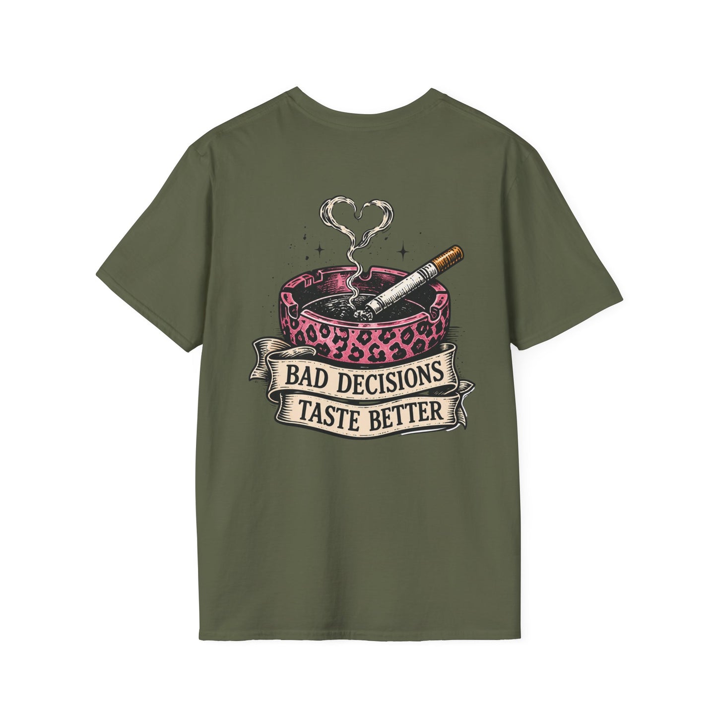Bad Decisions Taste Better T-Shirt — Vintage Cactus Ashtray Graphic Tee