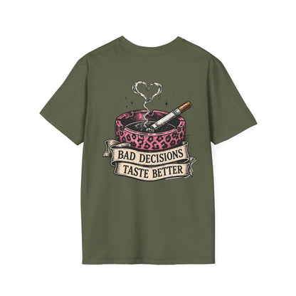 Bad Decisions Taste Better T-Shirt — Vintage Cactus Ashtray Graphic Tee
