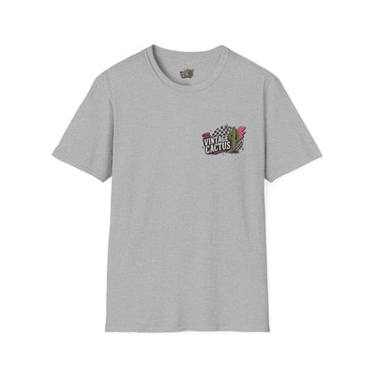 Vintage Pinup T-Shirt — "Shots First, Questions Later" Graphic Tee